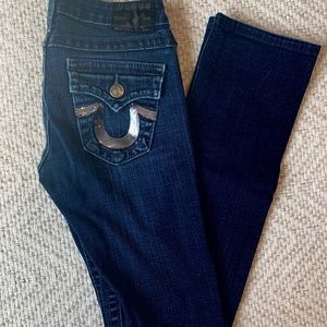 True Religion Sequin Pocket Skinny Jeans!